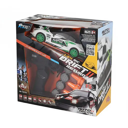 Радиоуправляемая Машина SC 24 A 09, Аккумулятор 3.7V, Подсветка фар, Сменные колеса, Дорожные конусы, Белая - фото 2