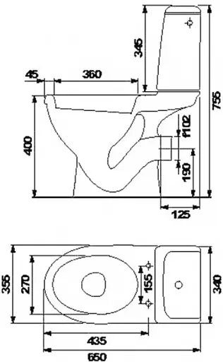 Унитаз-компакт Cersanit Eko Е 011 K07-160 с сидением Duraplast - фото 2
