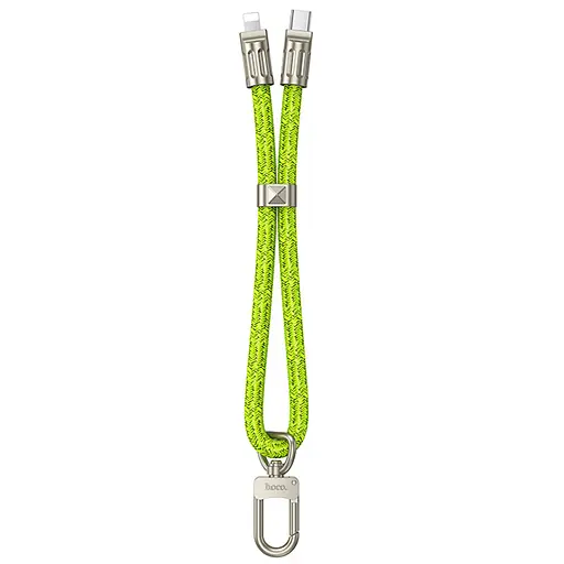 Дата кабель-шнурок Hoco GH5 Elegant Type-C to Lightning (0.21m) Fluorescent Green - фото 2