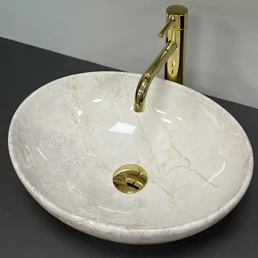 Умивальник VBI Parma light stone glossy накладний VBI-011026, Мармур - фото 4