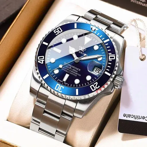 Чоловічий наручний годинник Hemsut Zurich Blue (Сріблястий) - фото 3