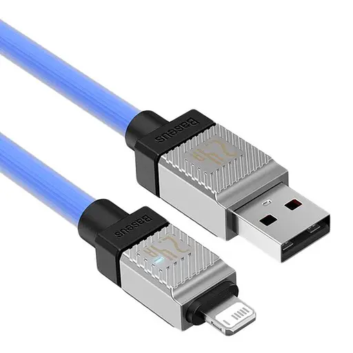 Кабель усиленный Baseus CoolPlay USB - Lightning 1 метр (CAKW000403) голубой - фото 1