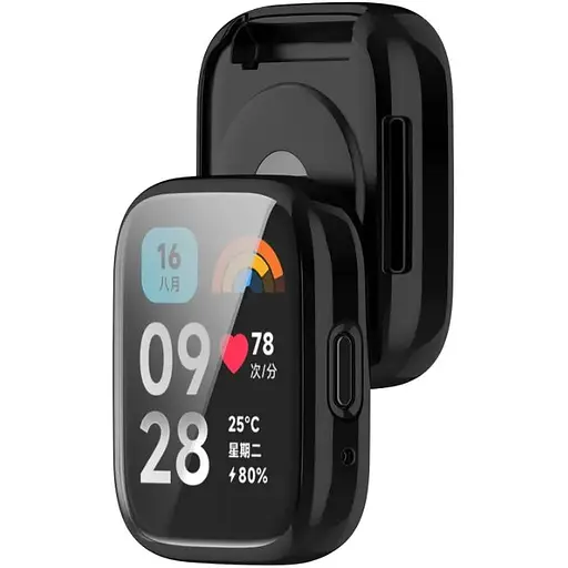 Чехол-накладка DK Silicone Face Case для Xiaomi Redmi Watch 3 Active / 3 Lite (black) - фото 2