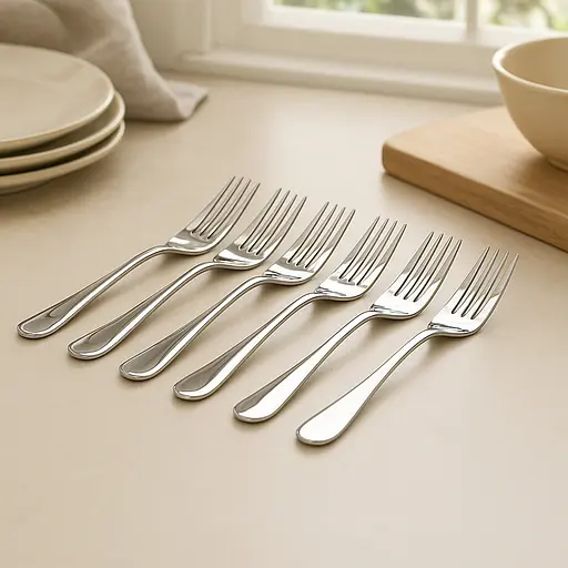Набір столових виделок "Classic" із нержавіючої сталі (6 штук, довжина 20.5 см), Kitchen Master 86923 - фото 1