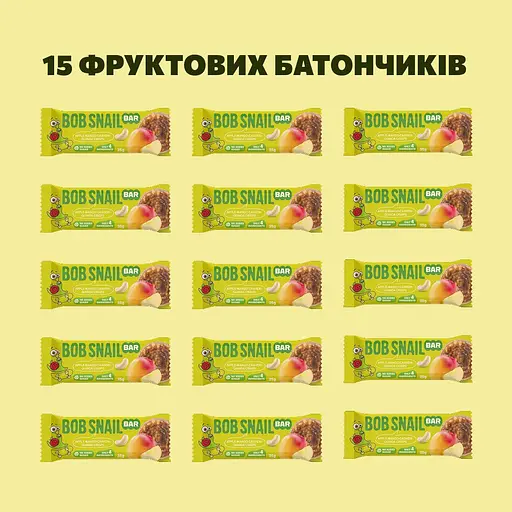 Фруктово-ореховый батончик Bob Snail Яблоко-Манго-Кешью-Криспи Киноа 35 г x 15 шт. - фото 2
