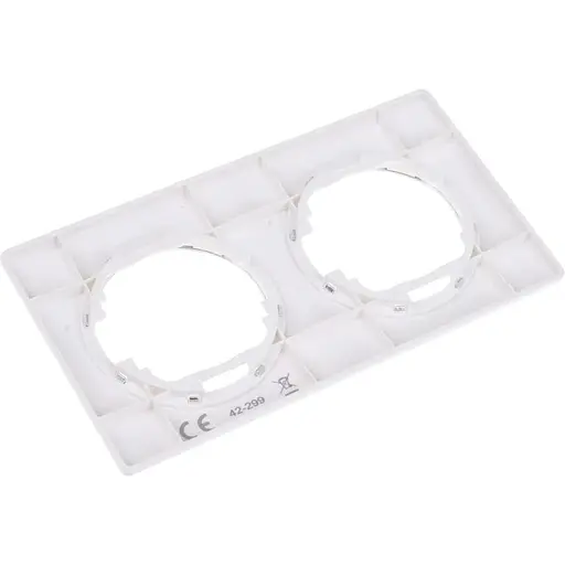 Рамка Brille подвійна біла з кільцем кольору хром WB-2F Wh/Ch - фото 2