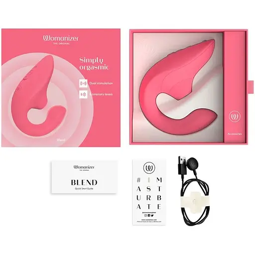 Вібратор-кролик із вакуумом Womanizer Blend (Rose) - фото 3