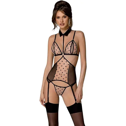 Корсет с открытой грудью Passion DOMINICA CORSet L/XL beige пажи для чулок стринги
