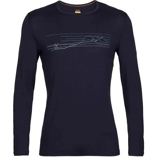 Термокофта Icebreaker 200 Oasis LS Crewe Ski Stripes Men L Midnight (1052-IB0 A56 HU401 L)