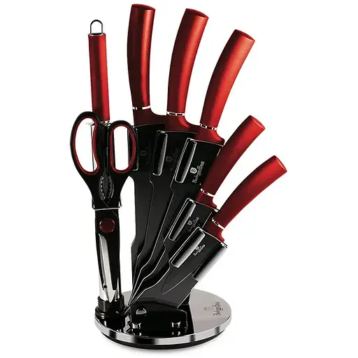 Набор ножей на акриловой подставке Berlinger Haus Metallic Line Burgundy Edition (BH-2562)