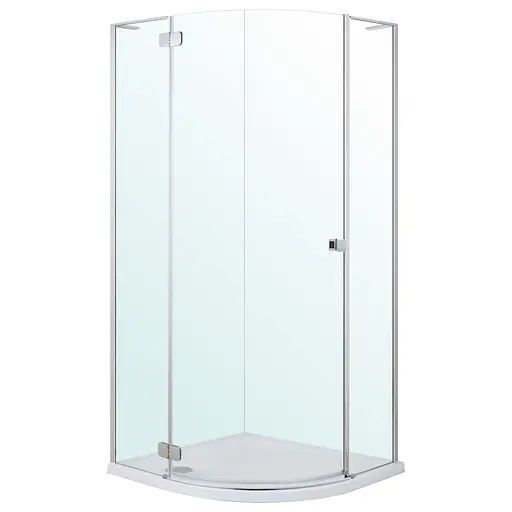 Душевая кабина угловая Volle Benita 90x90 распашная прозрачное стекло 8 мм с поддо ном PUF хром 1017.114601L4 коробки, Левая, прозрачная, хром - фото 1