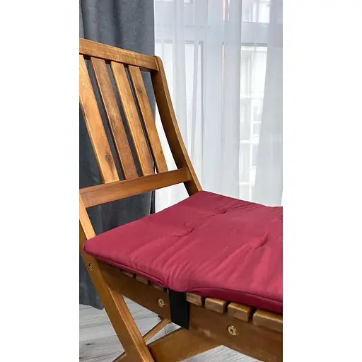 Водоотталкивающая подушка на стул Бордовый однотон (2 шт.) - фото 5