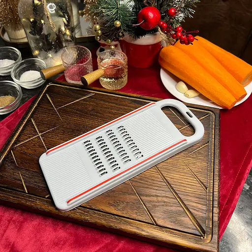 Терка пластмасова для корейської моркви та для нарізки соломкою овочів 26.5х10 см, Kitchette Білий 86818 - фото 7