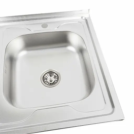 Кухонна мийка з нержавіючої сталі Platinum 8060 R декор (0,7/160 мм), Decor - фото 5