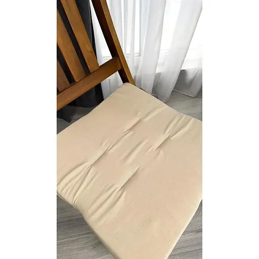 Водоотталкивающая подушка на стул Бежевый однотонный (2 шт.) - фото 7