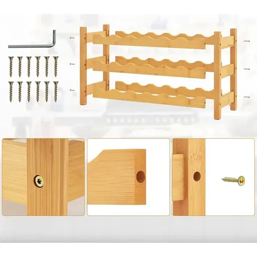 Винна стійка Costway Wenko настільна на 18 пляшок - фото 4