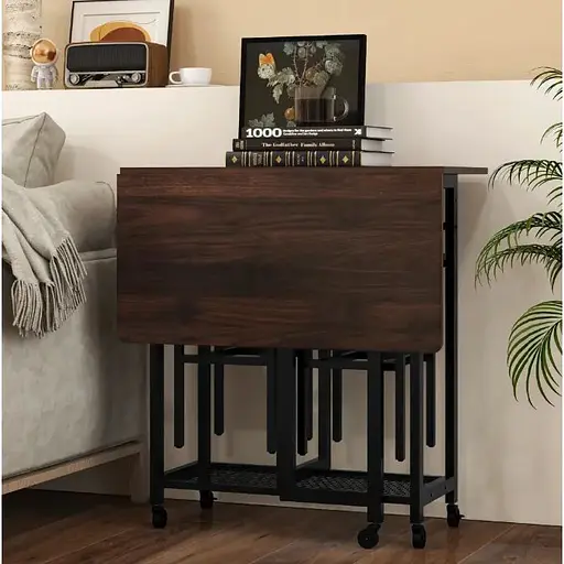 Комплект барний Costway Ravelli розкладний стіл з стільцями в стилі Loft - фото 3