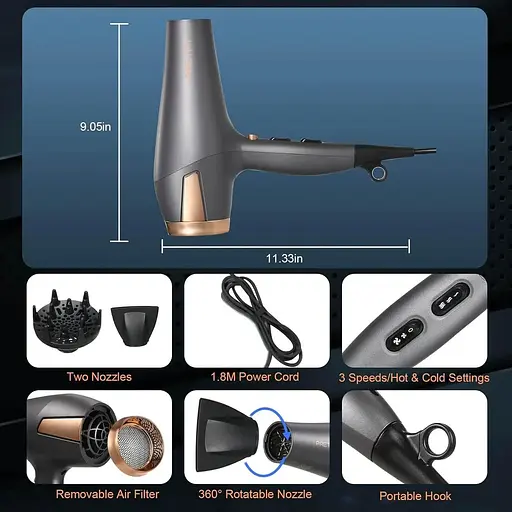 Фен Pretfy з дифузором 2500 Вт - фото 5