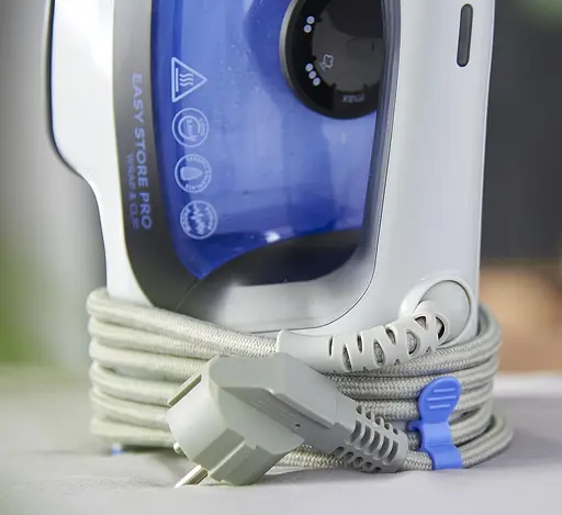 Russell Hobbs Праска Easy Store Pro, 2400Вт, 320мл, паровий удар -180гр, постійна пара - 45гр, зберігання шнура, керам. підошва, біло-синій - фото 9