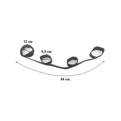 Набір БДСМ фіксаторів для рук і ніг із серії Leggings Чорний K000496 - фото 2