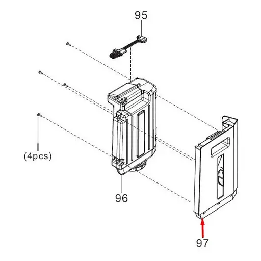Фронтальная панель бака для воздухоочистителя Panasonic FFE05031401S для F-VXK90, F-VXR90 - фото 2