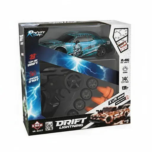 Радиоуправляемая гоночная машина SC 24 A 26, 1:24, Акум. 3.7V, 2.4GHz, Подсветка, Сменные колеса, 15+ км/ч, Синяя - фото 2