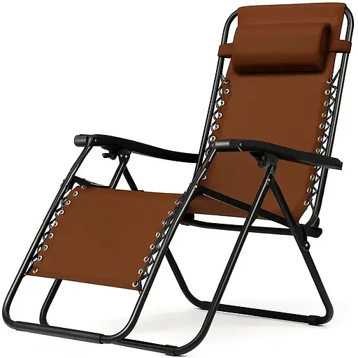 Розкладне крісло шезлонг Leobro Zero Gravity Brown (LB-ZGC-F1-BRN) - фото 1