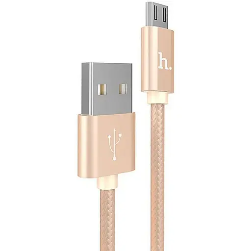 Кабель Hoco X2 knitted Micro USB Charging cable Gold
