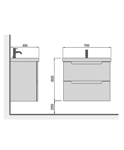 Тумба Мойдодир Malaga 70-A Білий з умивальником Vivace 70 Білий - фото 8