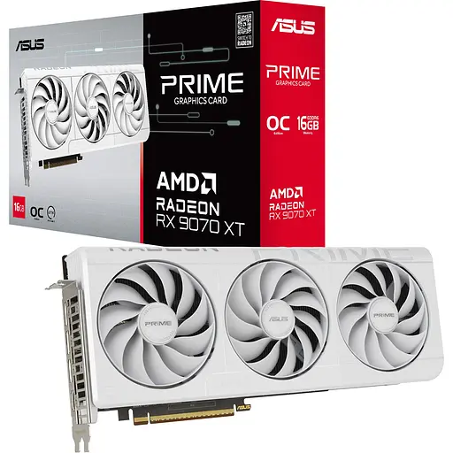 Видеокарта Asus Prime Radeon RX 9070 XT OC Edition 16GB White (PRIME-RX9070XT-O16G-WHITE) UA [155596] - фото 1