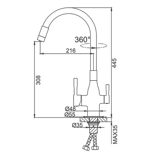 Змішувач для кухні Frap F4396-15 - фото 6