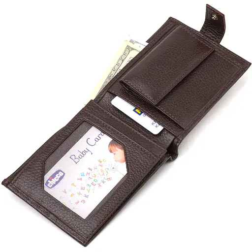 Мужской кожаный кошелек Canpellini 12.2х9.5х2 см acs0025583 - фото 4