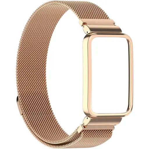 Ремешок-бампер DK для Xiaomi Mi Band 7 Pro Metal Milanese Loop Magnetic (rose gold)