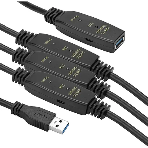 Активный удлинитель PowerPlant USB 3.0 AM – AF, 30 м