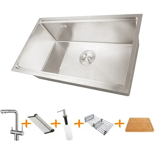 Комплект мийки на кухню та змішувача Nett з нержавіючої сталі NS-7042 - фото 9