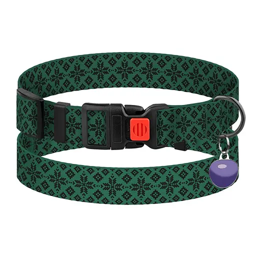 Ошейник для собак Баркси Urban патриотический Вышиванка зеленая