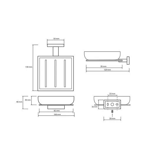 Мыльница Bemeta Plaza стеклянная (запасная часть) 131567239, Белый - фото 2