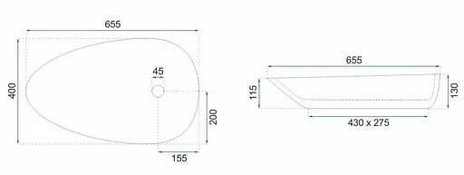 Умивальник Rea Greta 65 Bianco Shiny накладний мармур REA-U6501, Мармур - фото 4