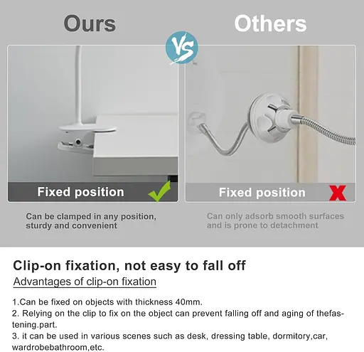 6,5-дюймовое зеркало для бритья с подсветкой, 10-кратное зеркало с гусиной шеей, портативное зеркало для макияжа - фото 6