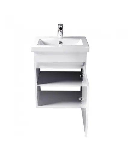 Тумба Мойдодир City White 50-А з умивальником Como 50 Білий підвісна Білий - фото 4