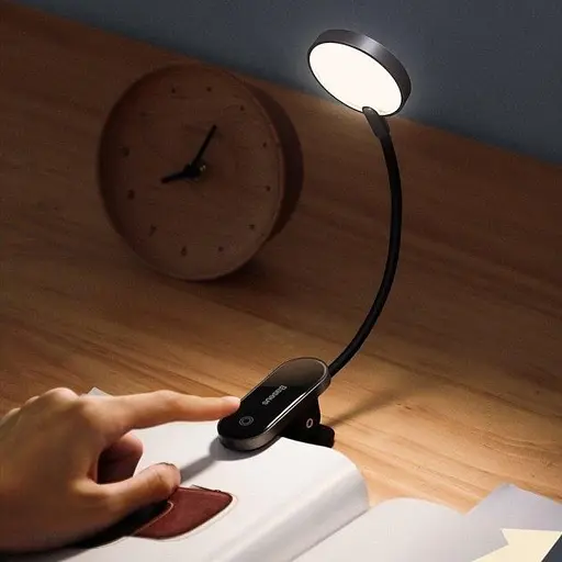 Міні лампа-прищіпка Baseus з акумулятором Comfort Mini Clip Lamp 350 мА·ч 3 режими Гнучкість 360° Чорний - фото 5