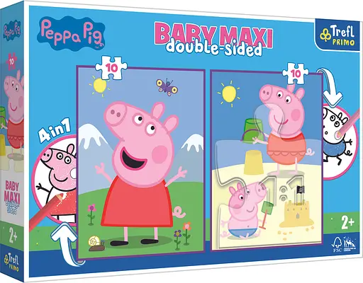 Пазли + розмальовка "Хороший день" / Веселе поросятко 10 + 10 елм.BABY MAXI 43001 Trefl, в коробці (5900511430011) - фото 1