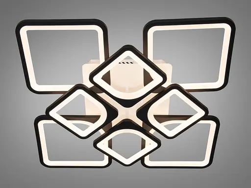 Потолковая светодиодная люстра смарт светильник с пультом, 135W, черный - фото 3