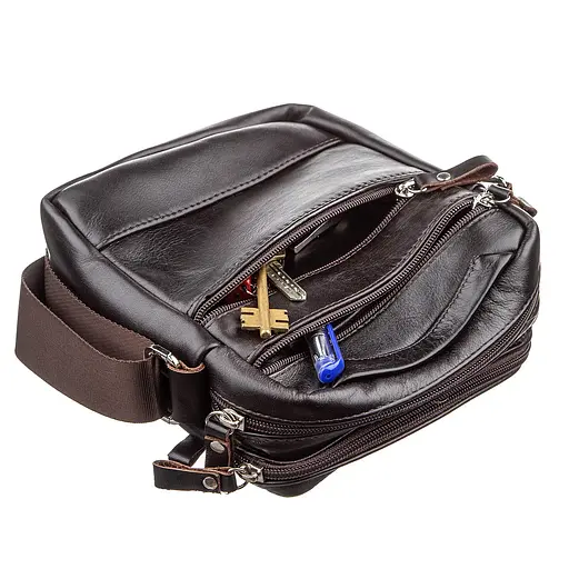 Чоловіча шкіряна сумка SHVIGEL 18х21х7,5 см sum0012474 - фото 5