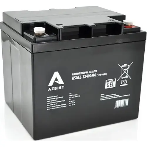 Акумулятор Azbist Super GEL ASGEL-12400M6, Black Case, 12V 40.0Ah, Q1/96