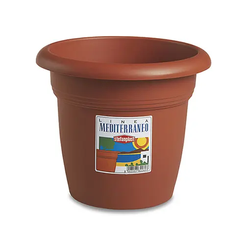 Вазон пластиковый Linea Mediterraneo, 35 см круглый, 14л терракот (82350)