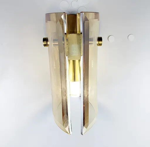 Бра в латунному каркасі та з янтарними пластинами Line F H 69A/1W AB+AM - фото 4