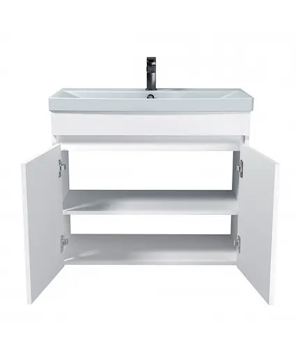 Тумба Мойдодир Windy 80-U подвесная с умывальником Sempre 80 Белый - фото 3