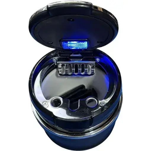 Автомобильная мини пепельница Solarxia HT-856 со светодиодом черный