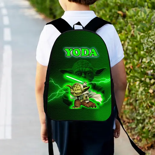 Рюкзак детский Йода "Star Wars" 34х27см, городской ранец для мальчика с принтом (00452)